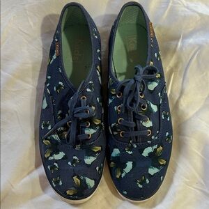 Keds Navy Floral Lace-Up Sneakers